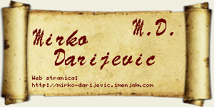 Mirko Darijević vizit kartica